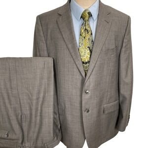 Joseph Abboud Suit Mens 44R 38W 30L Gray Tollegno 1900 Super 120s Wool 2pc